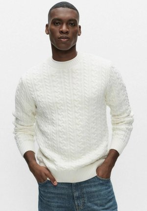 Stickad tröja - offwhite