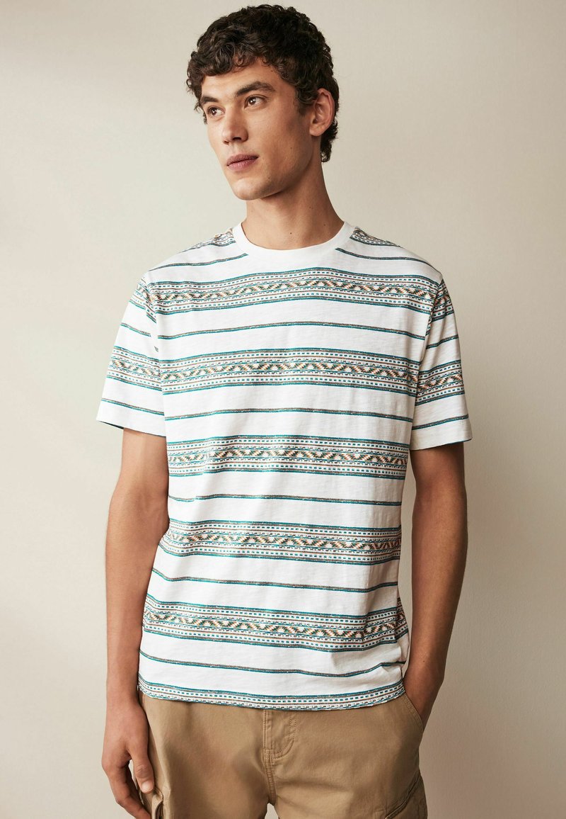 Next TEXTURED STRIPE- REGULAR FIT - Printtipaita - white navajo