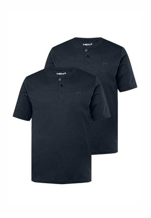 HENLEY 2ER-PACK HALBARM RUNDHALS - T-Shirt basic - navy blue