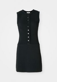 ROBE COURTE BOUTONS - Stickad klänning - noir