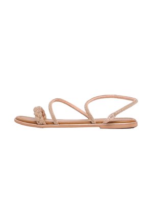 REGULAR FIT - FLAT ASYMETRICAL STRAPPY  - Sandals - rose gold
