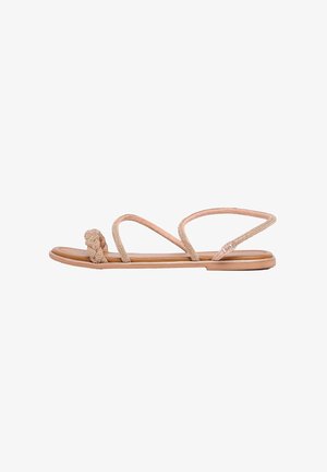 Lipsy REGULAR FIT - FLAT ASYMETRICAL STRAPPY - Sandaalit nilkkaremmillä - rose gold