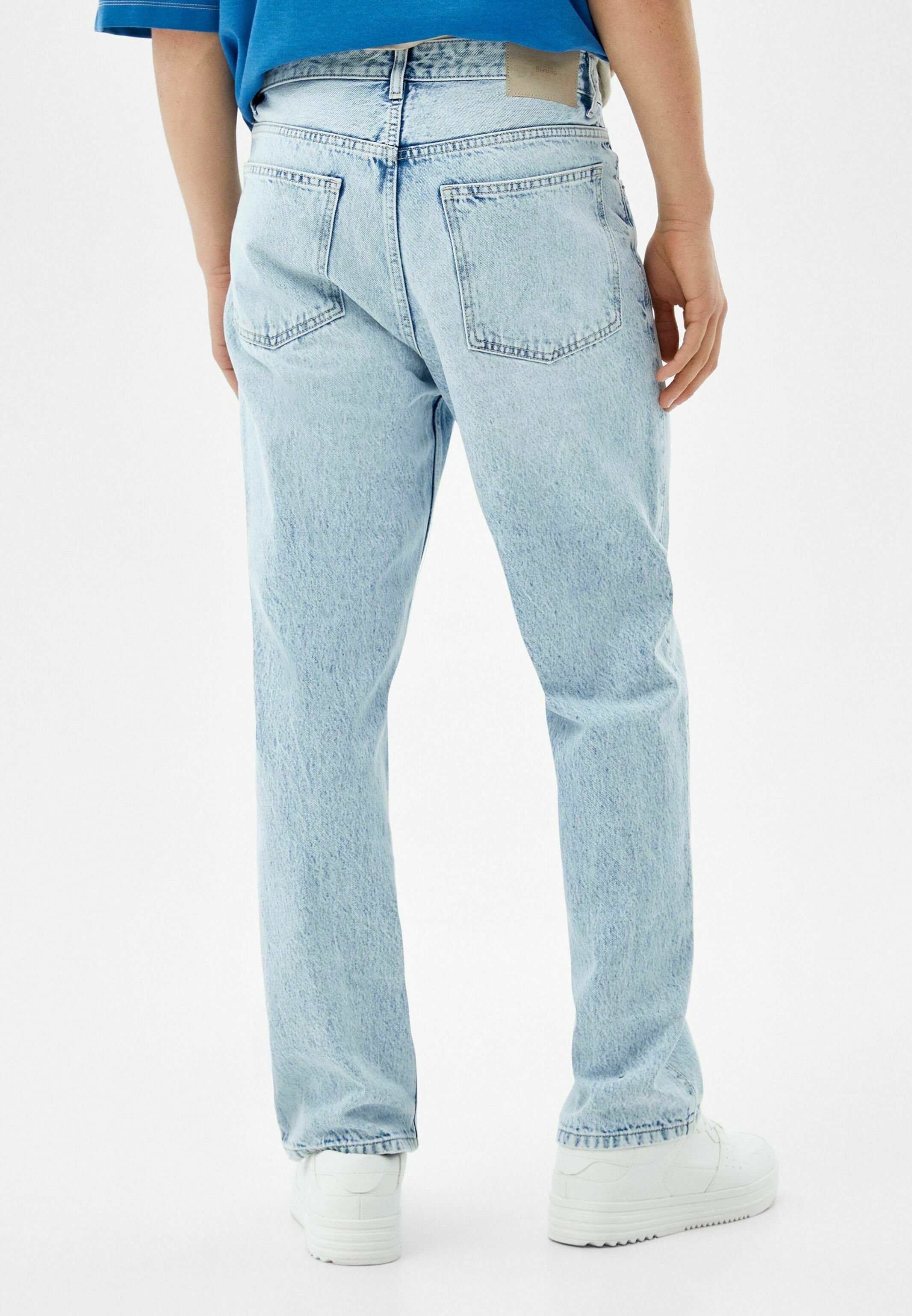 Bershka BAGGY - Jeans Straight Leg - light blue denim/light-blue denim -  Zalando.de