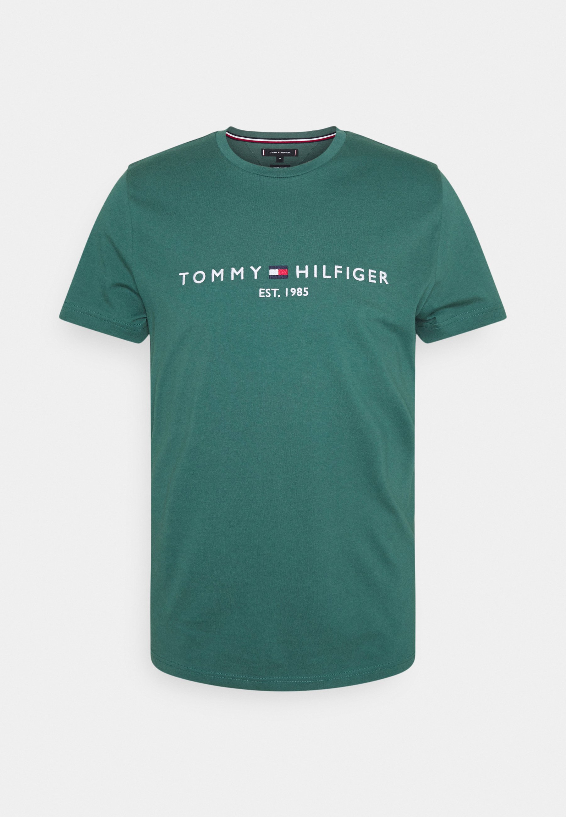 Tommy Hilfiger LOGO TEE - Camiseta estampada - sea steel/verde - Zalando.es