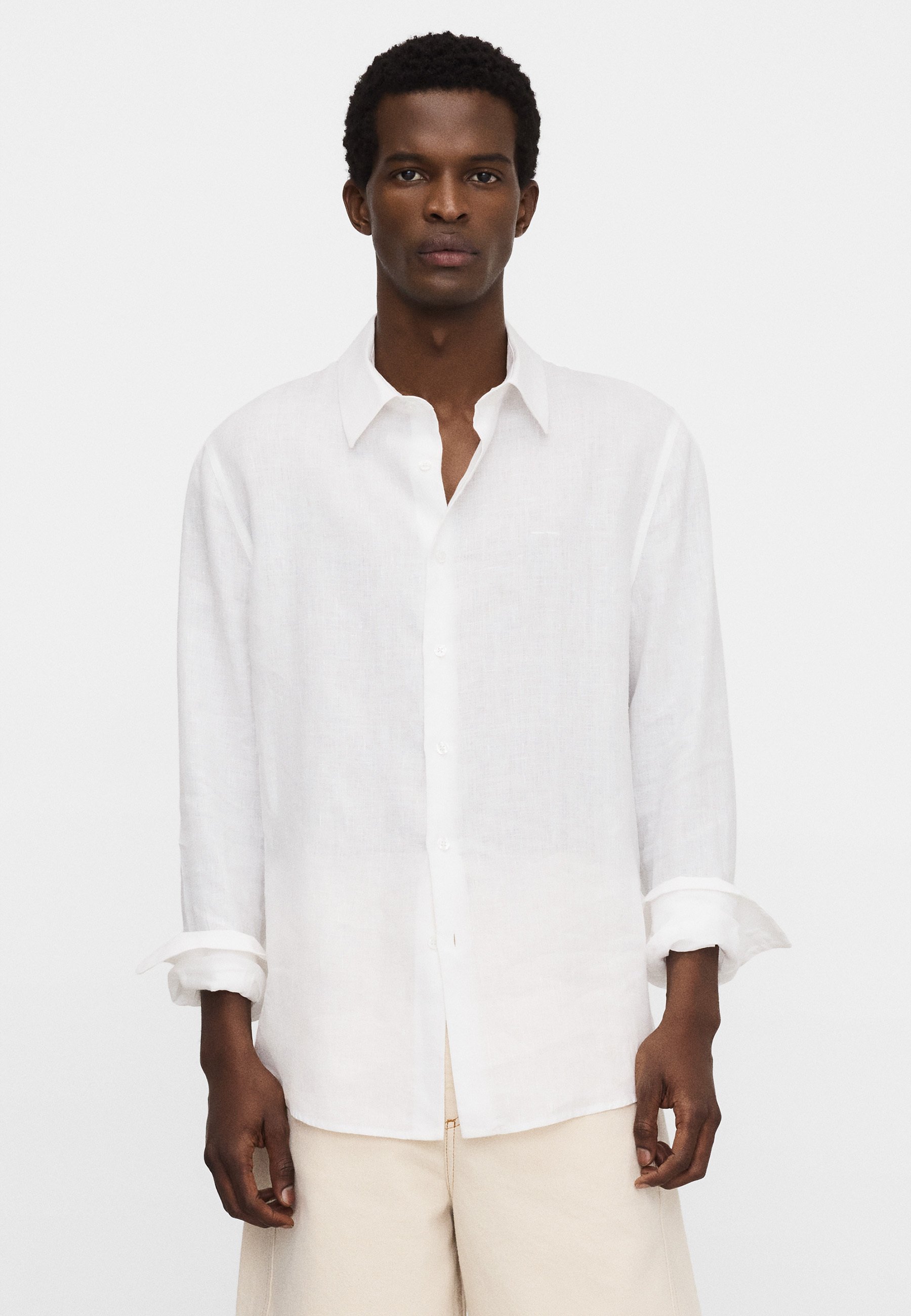 ADOLFO DOMINGUEZ REGULAR FIT SPREAD COLLAR - Shirt - white - Zalando