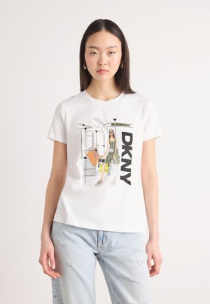 DKNY SUBWAY CONVERSATIONAL - Print T-shirt - white