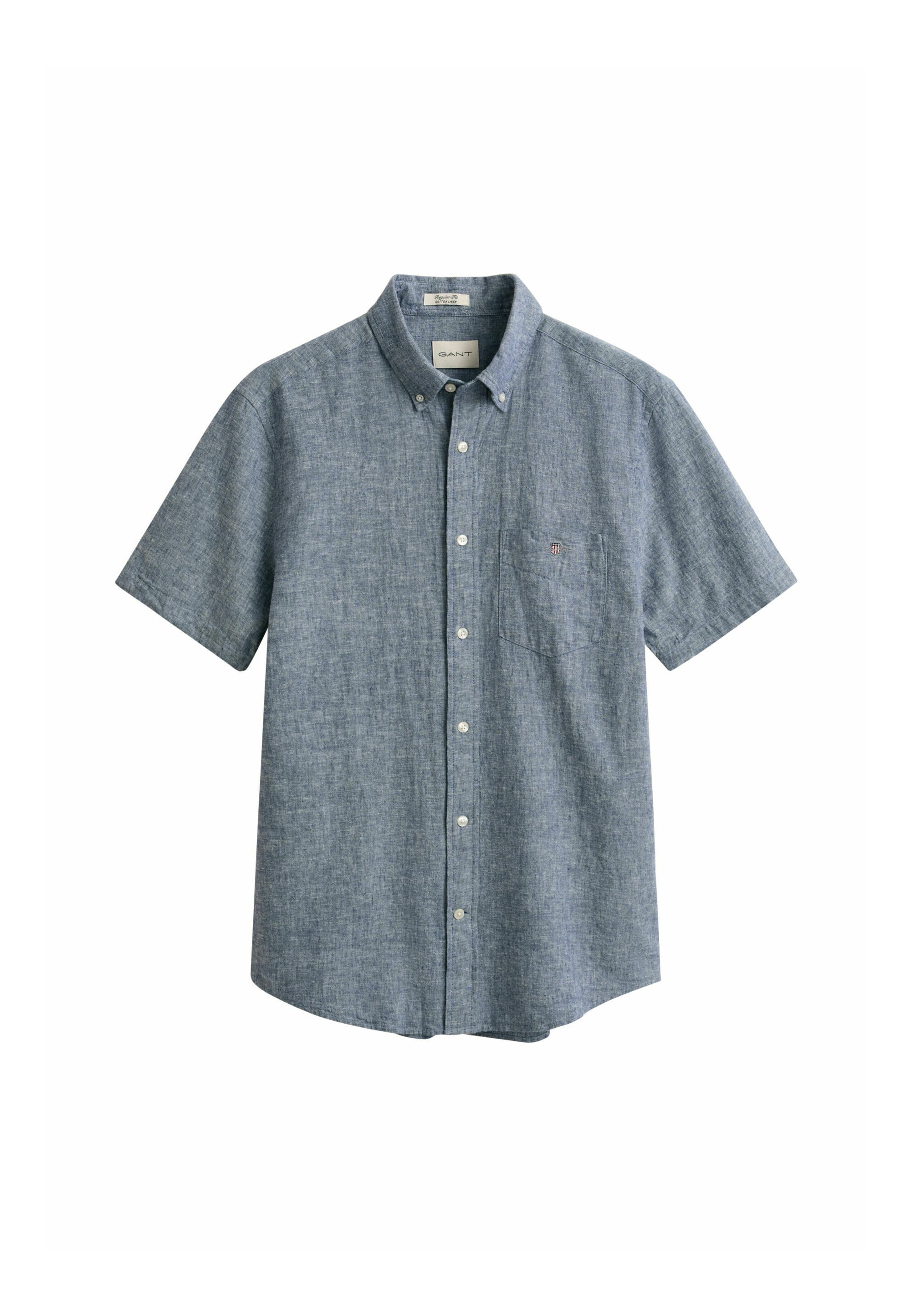 GANT REGULAR FIT SHORT SLEEVE - Košile - vintage blue