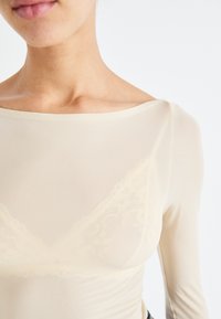 Weekday BOATNECK LONG SLEEVE - Long sleeved top - light beige