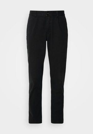 BOSS, PLEATED - Pantalones chinos - black