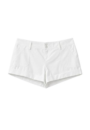 Stradivarius, TURN-UP MINI SHORTS - Shorts - white
