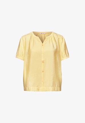 Street One, KURZARM BLUSE MIT SPLIT NECK UND KNÖPFEN - Blouse - soft yellow