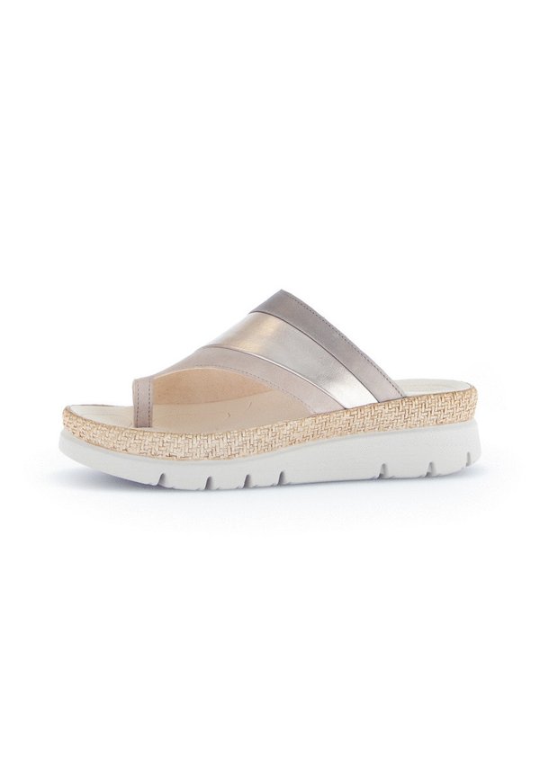 Pantolette flach - beige