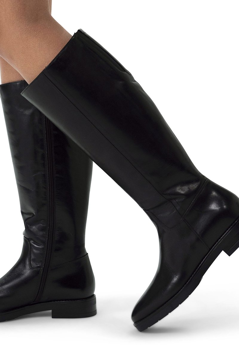 Bottes Vintage Manfield En Cuir Noir Taille 38 - Très Bon état, Talon 4,5 Cm