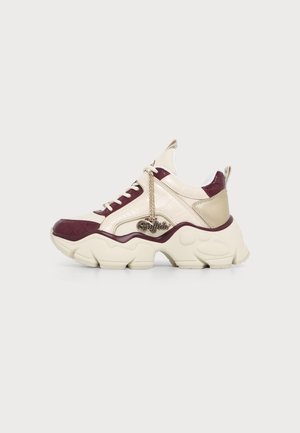 Buffalo, BINARY GLAM - Sneakers - offwhite/red/gold
