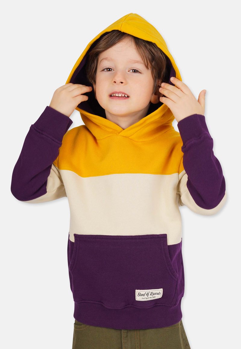 Band of Rascals HOODED 3C BLOCK - Hættetrøje - mustard dark purple
