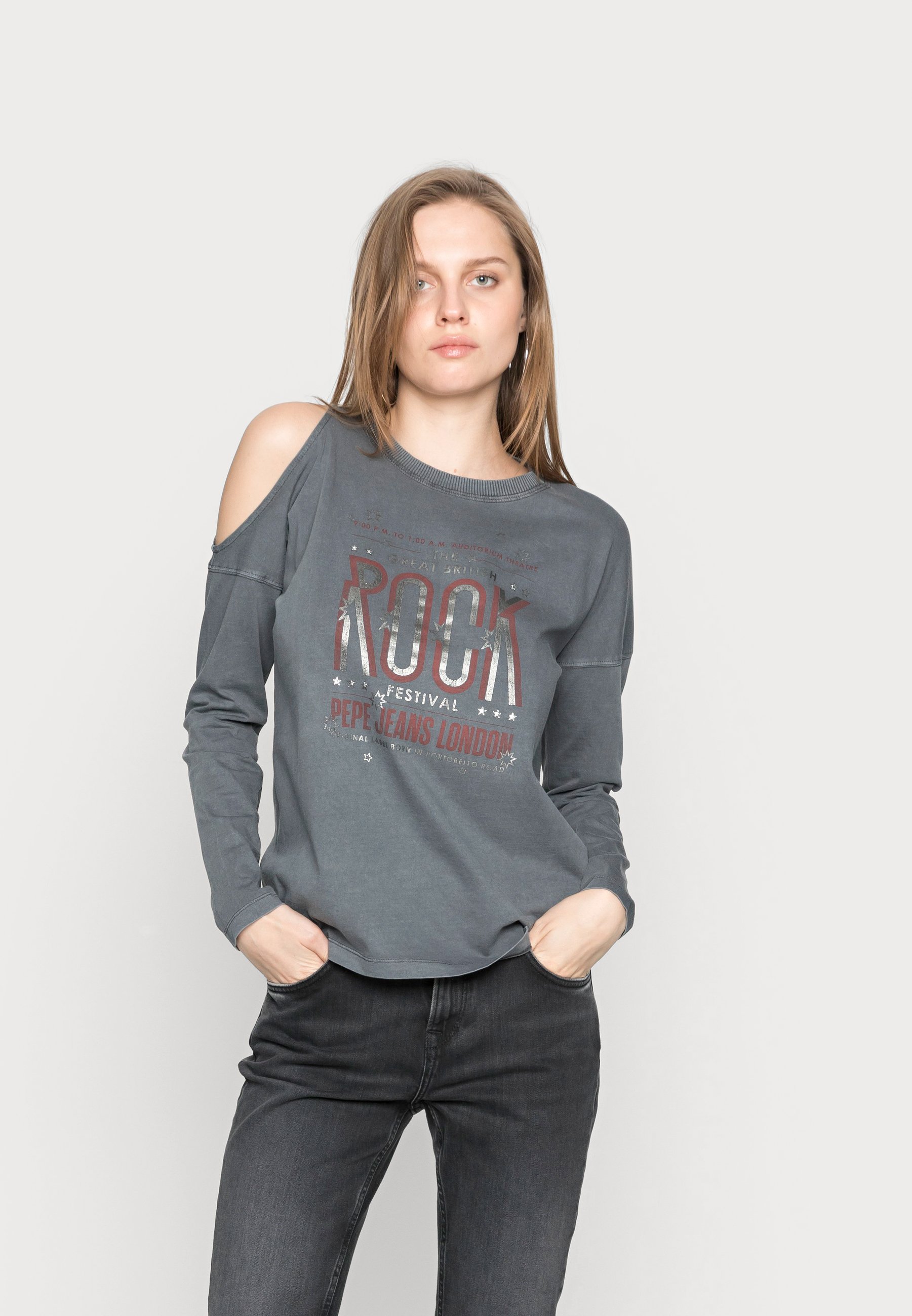 Pepe Jeans TABITHA - Camiseta manga - charcoal/gris oscuro - Zalando.es