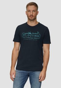 s.Oliver MIT FRONTPRINT - Triko s potiskem - navy