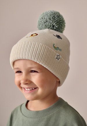 Next POM - Berretto - neutral safari embroidered