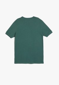 Grünes T-Shirt mit kurzen Ärmeln und rundem Halsausschnitt, aus weichem Stoff, mit schlichtem Design und regulärer Passform.