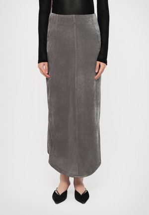 VELVET  SKIRT - Maxi szoknya - plum kitten