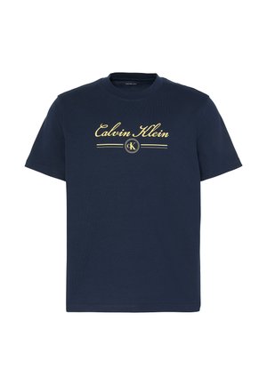 Calvin Klein Jeans, CALVIN KLEIN JEANS SCRIPT LOGO T-SHIRT - Print T-shirt - dark sapphire