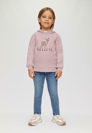 MIT GLITZERPRINT - Felpa con cappuccio - zartrosa