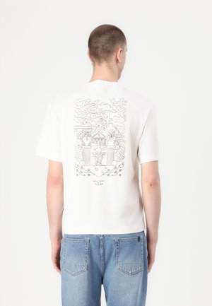 SLHRELAXNIC O-NECK TEE - Print T-shirt - egret