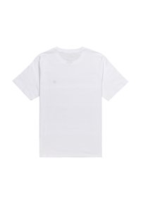 Hvid bomulds t-shirt med korte ærmer, rund halsudskæring og et enkelt design. Glat tekstur uden synlige mønstre eller dekorationer.