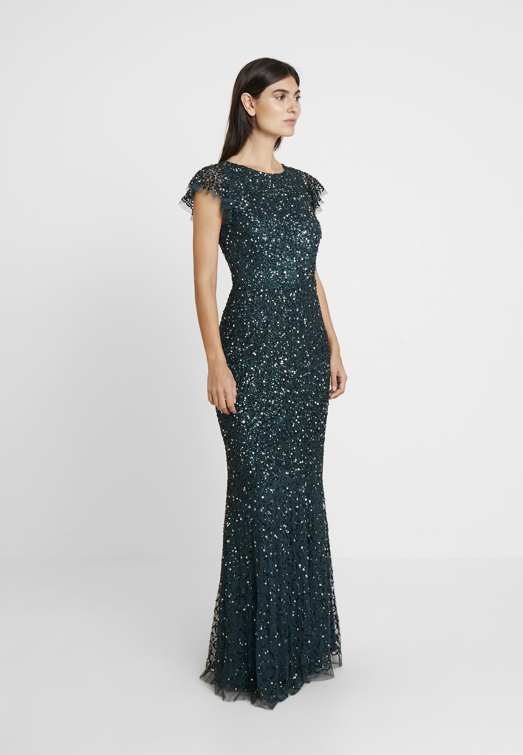 Maya Deluxe All Over Embellished Dress Spolecenske Saty Emerald Tmave Zelena Zalando Cz 
