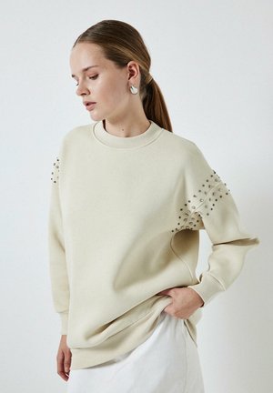 STONE DETAIL - Sweatshirt - beige