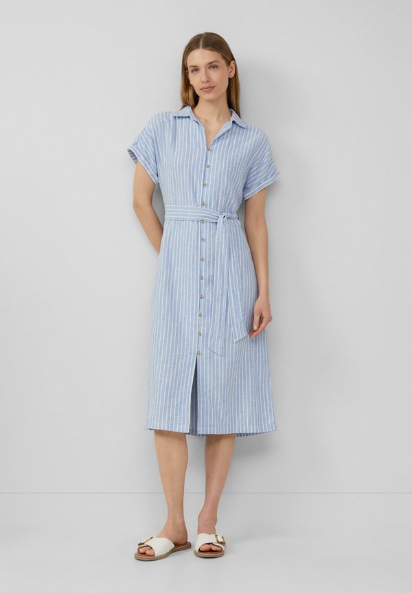 GESTREIFTES  - Blusenkleid - hellblau