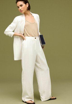 ELASTICATED BACK WIDE LEG  - Pantaloni - white