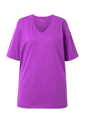 Ulla Popken PLUS SIZE RELAXED FIT V-NECK TEE  - T-shirt basic - classic purple