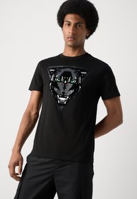 Antony Morato REGULAR FIT FLOCK AND INJECTION PRINT - Camiseta estampada - black