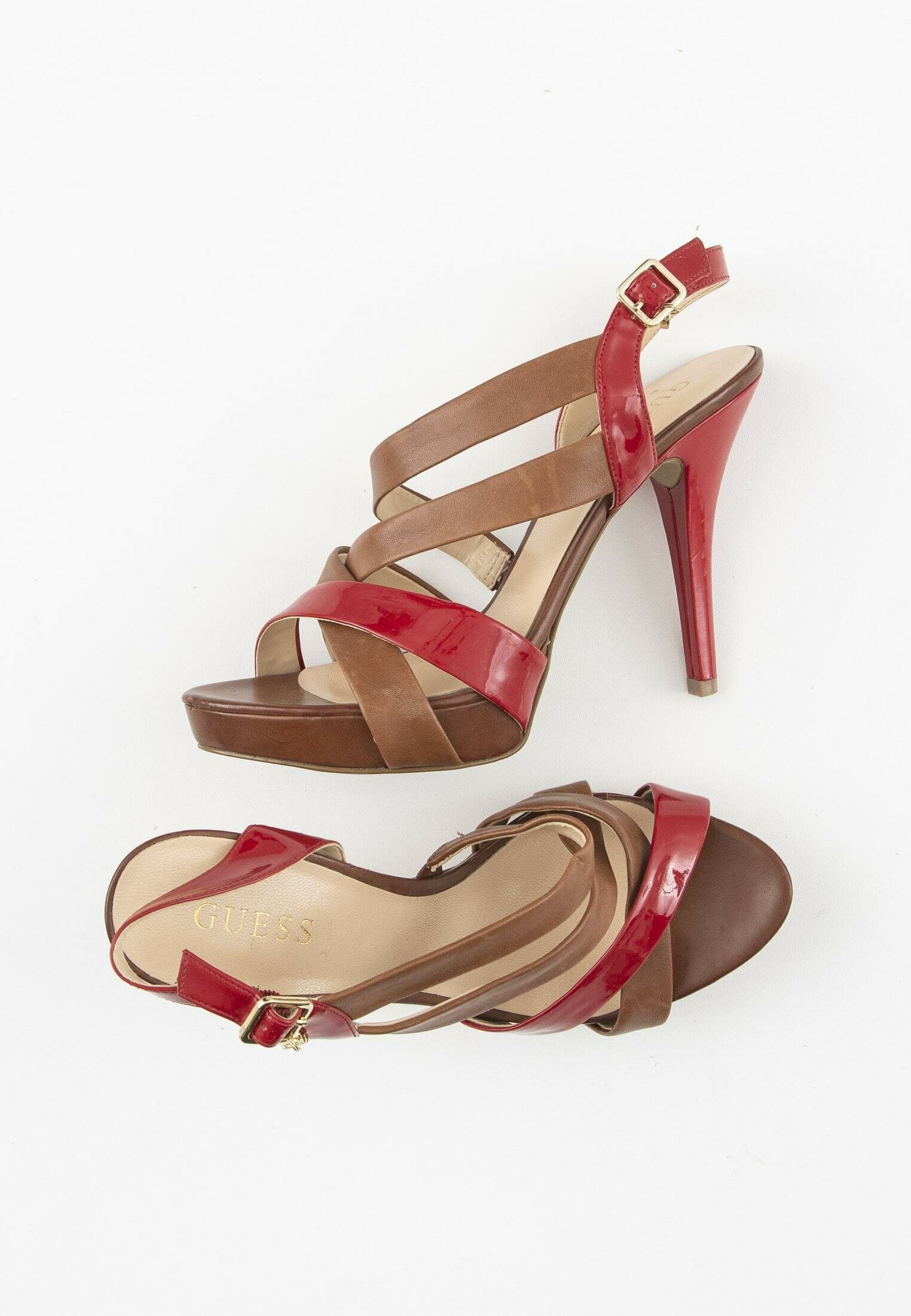 Guess Sandalen met hoge hak - brown/Bruin - Zalando.nl