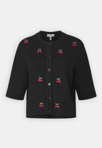Object - Objthess 3/4 Sleeve Cardigan - 4782493 Cloud Dancer Lemon Embroidery