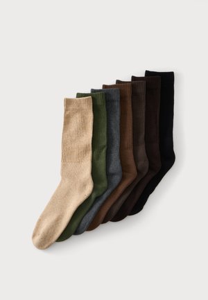Pier One by Zalando, 7PK HEAVYWEIGHT COTTON RICH SOCKS - Чорапи - black/mottled dark grey