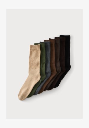 Pier One by Zalando, 7PK HEAVYWEIGHT COTTON RICH SOCKS - Чорапи - black/mottled dark grey