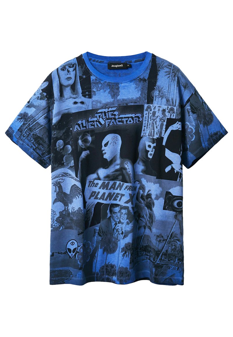 Desigual T-shirt print blauw