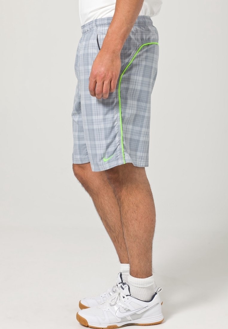 grey and neon nike shorts