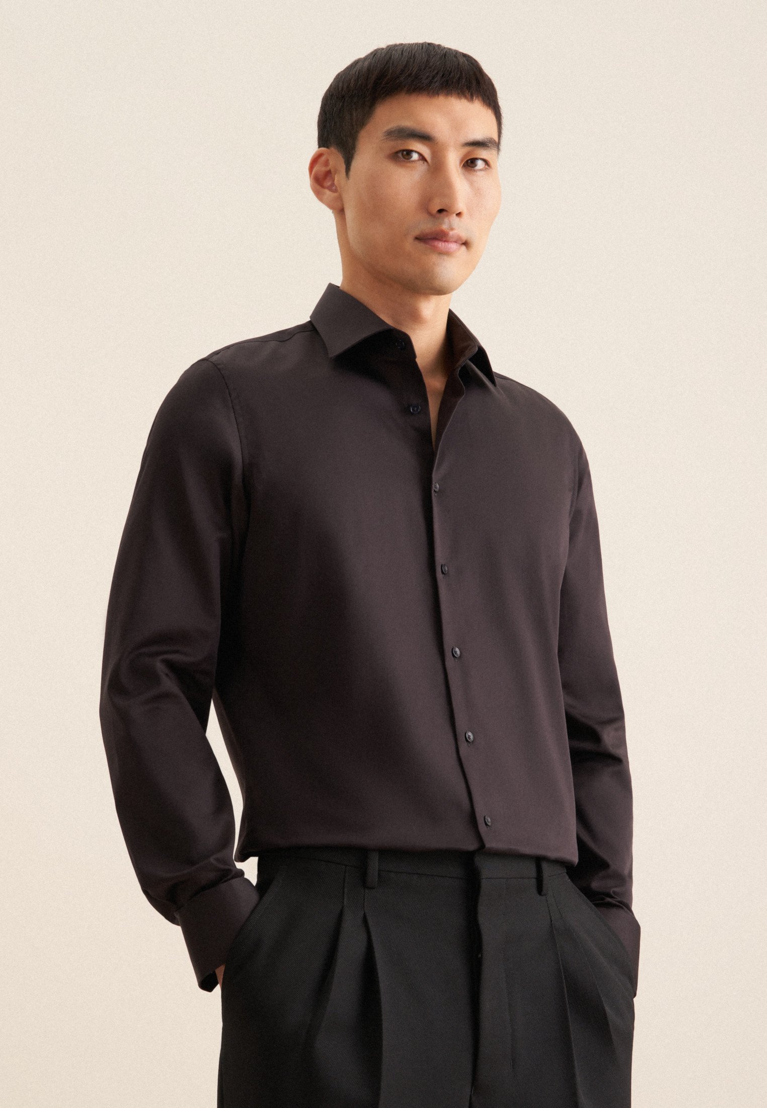 Seidensticker Camicia Uomo Business Slim Fit - Elegante E No
