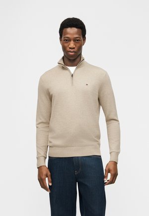 ZIP MOCK CORE ESSENTIALS - Džemper - sandalwood heather