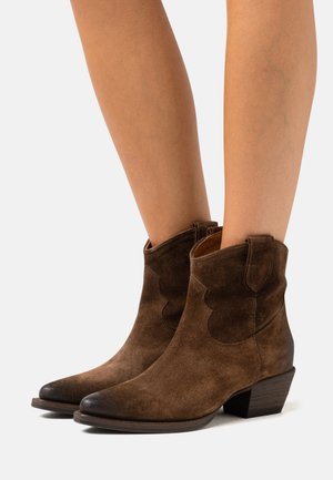 Cowboy/biker ankle boot - arabica