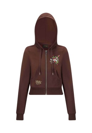 Ed Hardy LKS CROPPED THRU  - Zip-up sweatshirt - brown