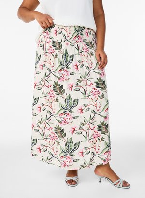 Zizzi Maxi skirt - off white flower