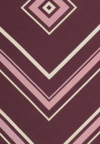 Geometric pattern with layered diamonds and chevrons in shades of burgundy, pale pink, and off-white.