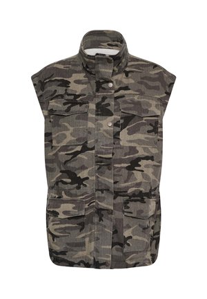 Kaffe, KALILANA CARGO VEST - Veste sans manches - grey   beige camouflage print