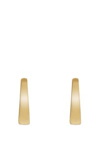 Orecchini in metallo color oro con una forma slanciata e liscia. Presentano un design minimalista senza ulteriori decorazioni.