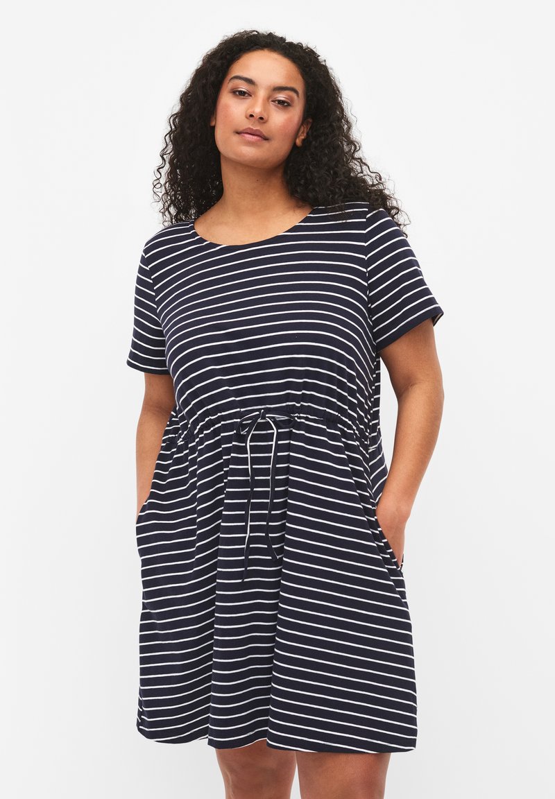 Zizzi SHORT SLEEVED - Tunika - night sky stripe
