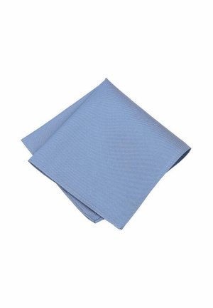 Light blue, textured napkin, folded elegantly. Made of fabric with a subtle ribbed pattern, offering a soft and durable surface.